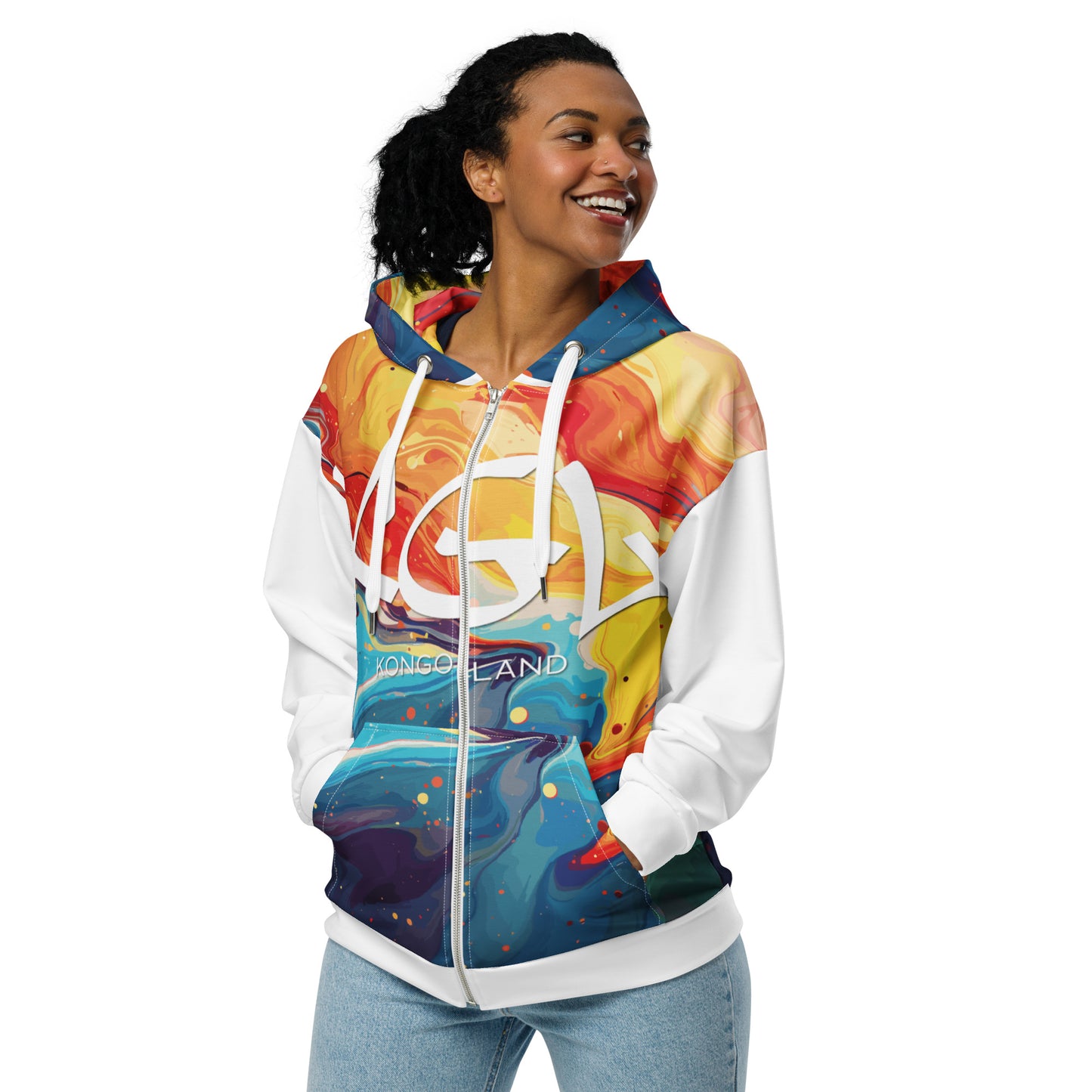 Sweat à capuche Kongoland zippé unisexe