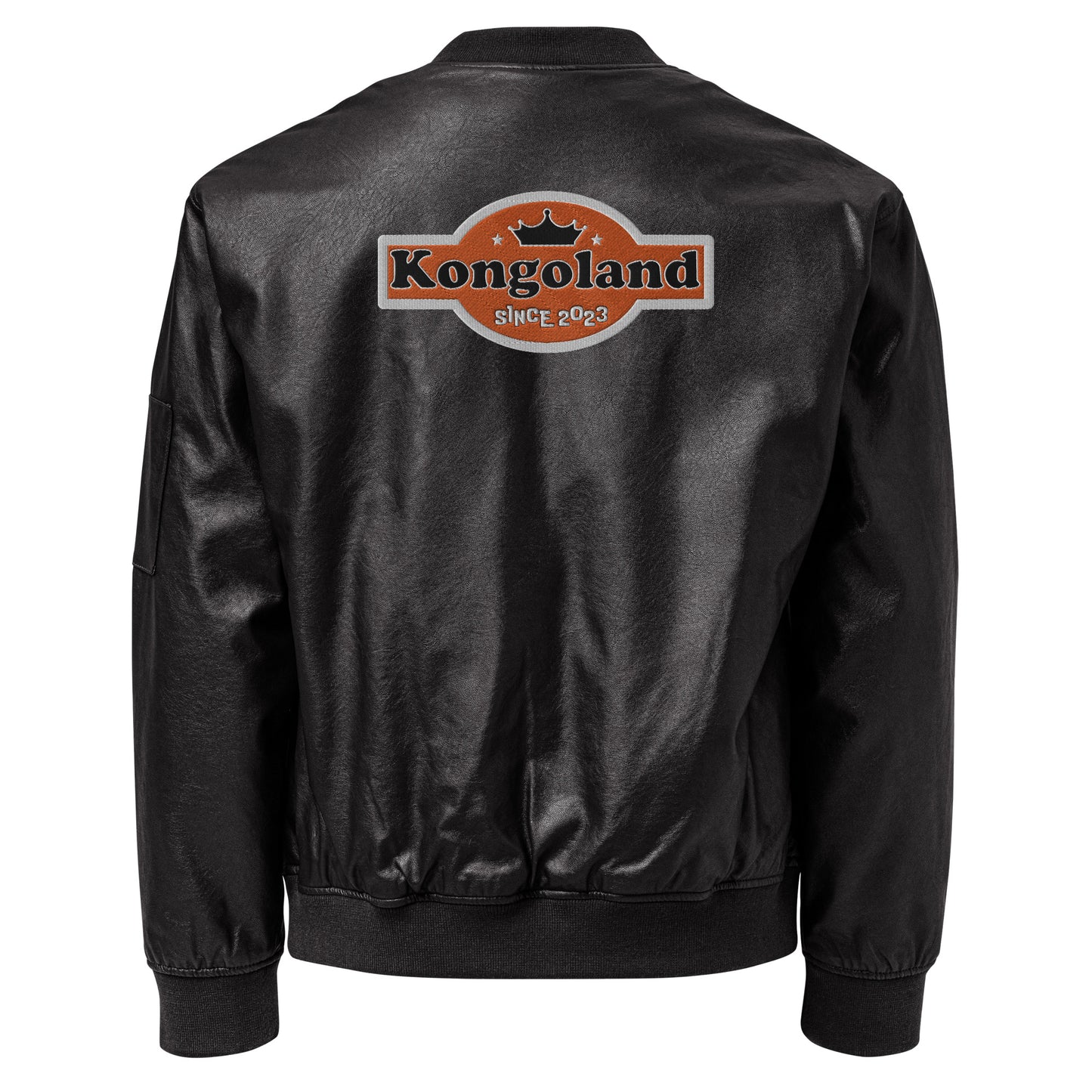 Veste Bomber Kongoland en Similicuir Brodé
