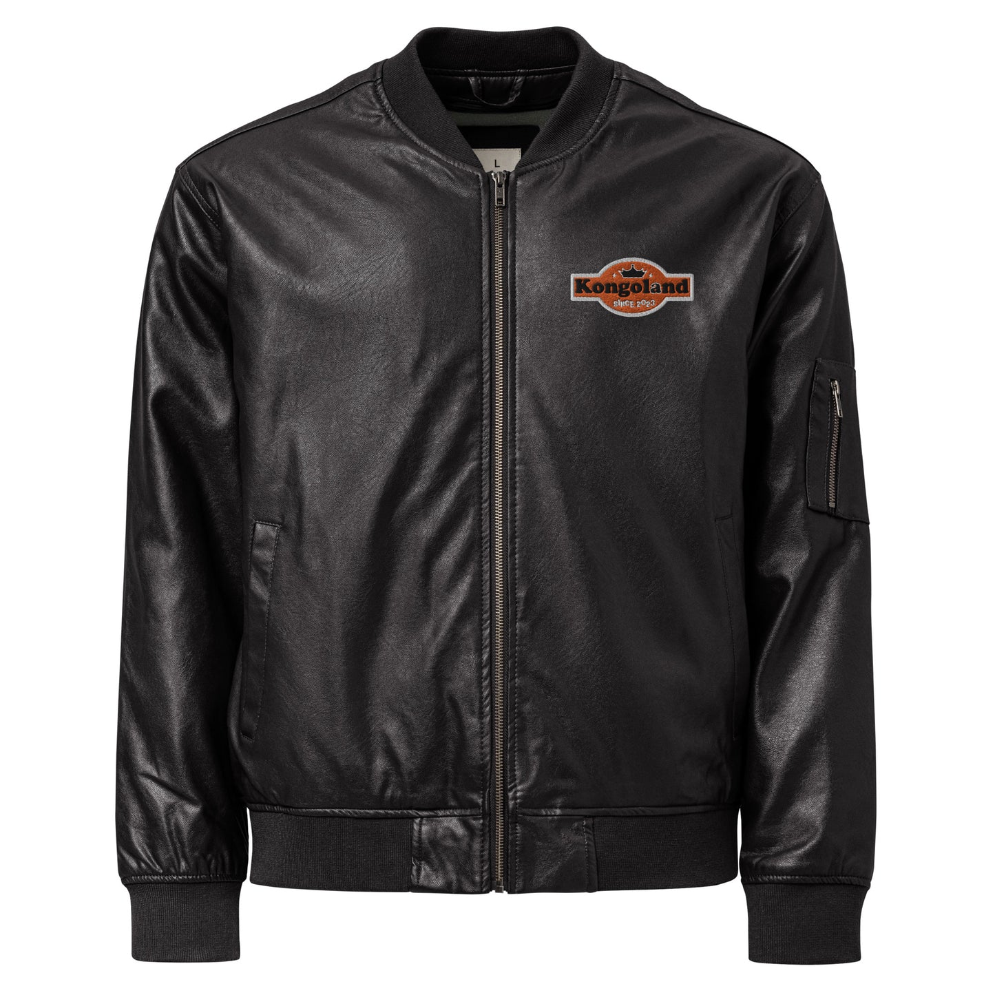 Veste Bomber Kongoland en Similicuir Brodé