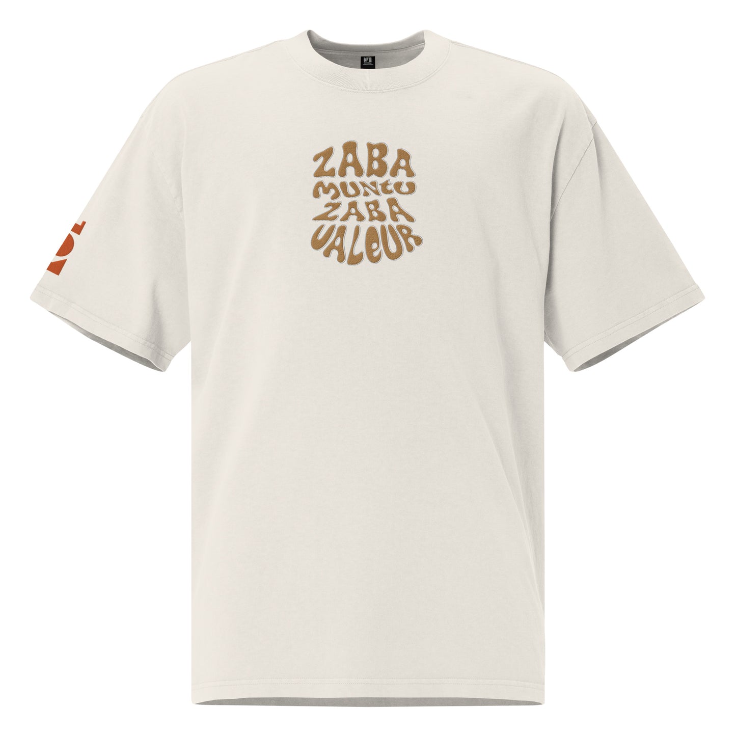 T-shirt Kongoland ZABA MUNTU ZABA VALEUR Brodé oversize délavé
