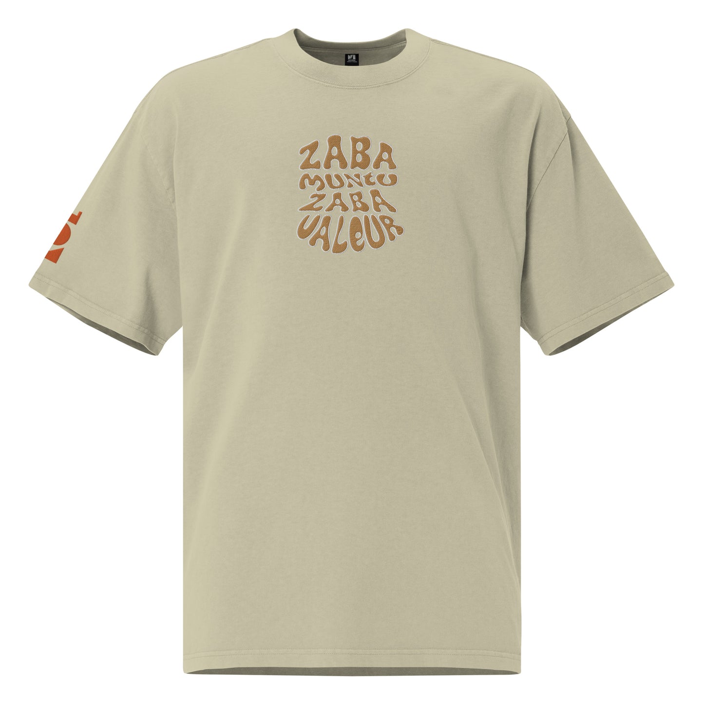 T-shirt Kongoland ZABA MUNTU ZABA VALEUR Brodé oversize délavé