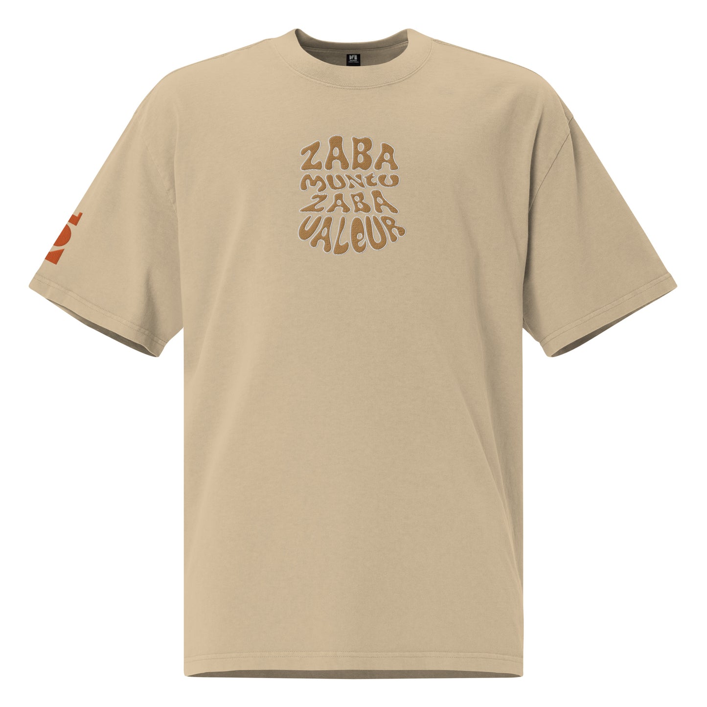 T-shirt Kongoland ZABA MUNTU ZABA VALEUR Brodé oversize délavé