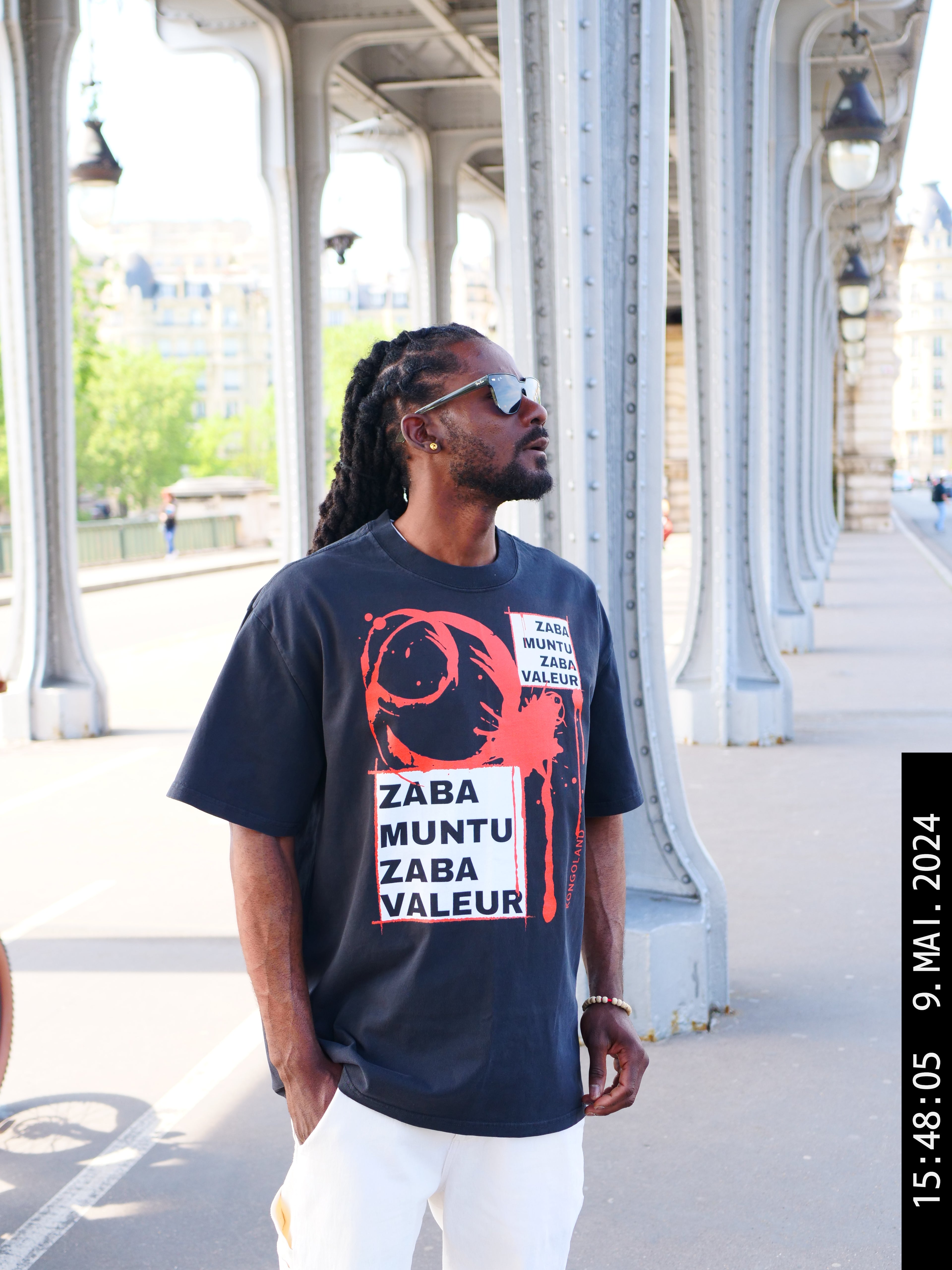 Kongoland ZABA MUNTU ZABA VALEUR oversized washed T-shirt