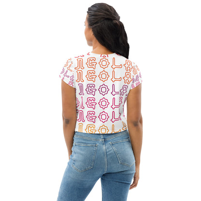 Kongoland Crop-Top T-shirt with all-over print