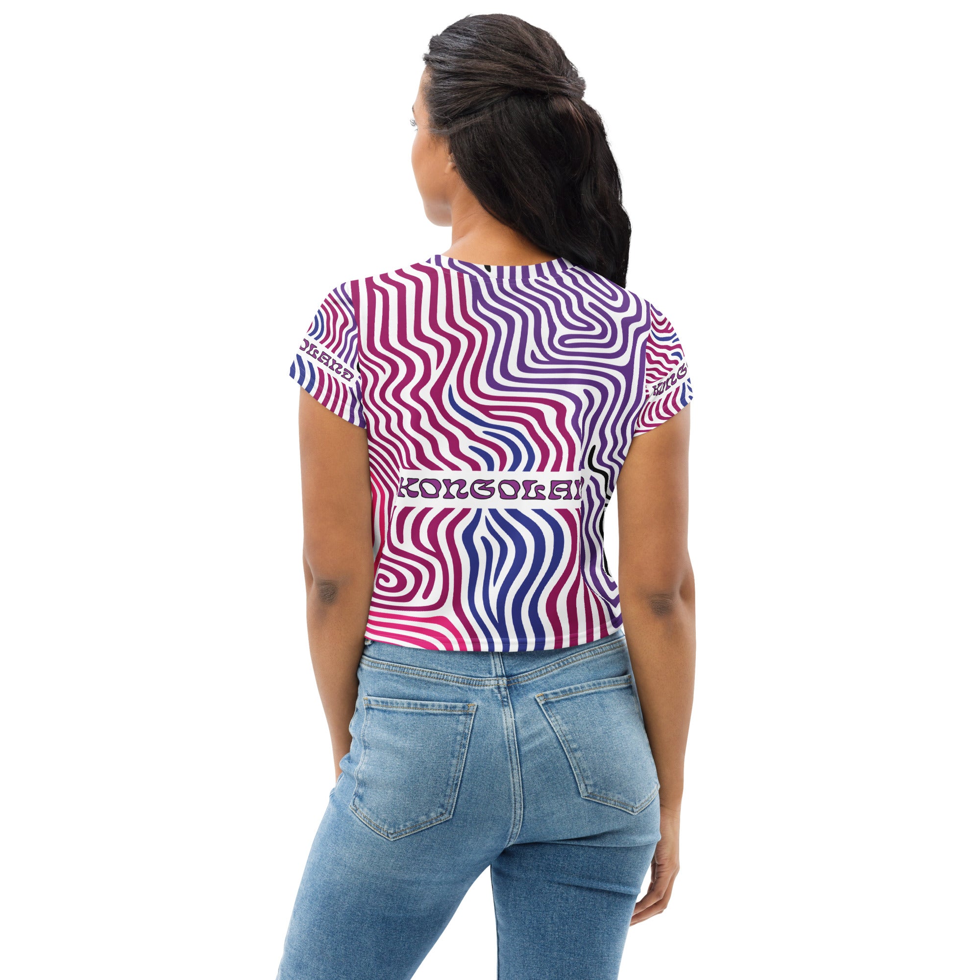 Kongoland Crop-Top T-shirt with all-over print