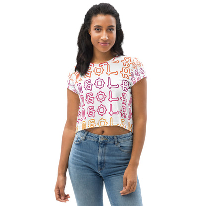 Kongoland Crop-Top T-shirt with all-over print