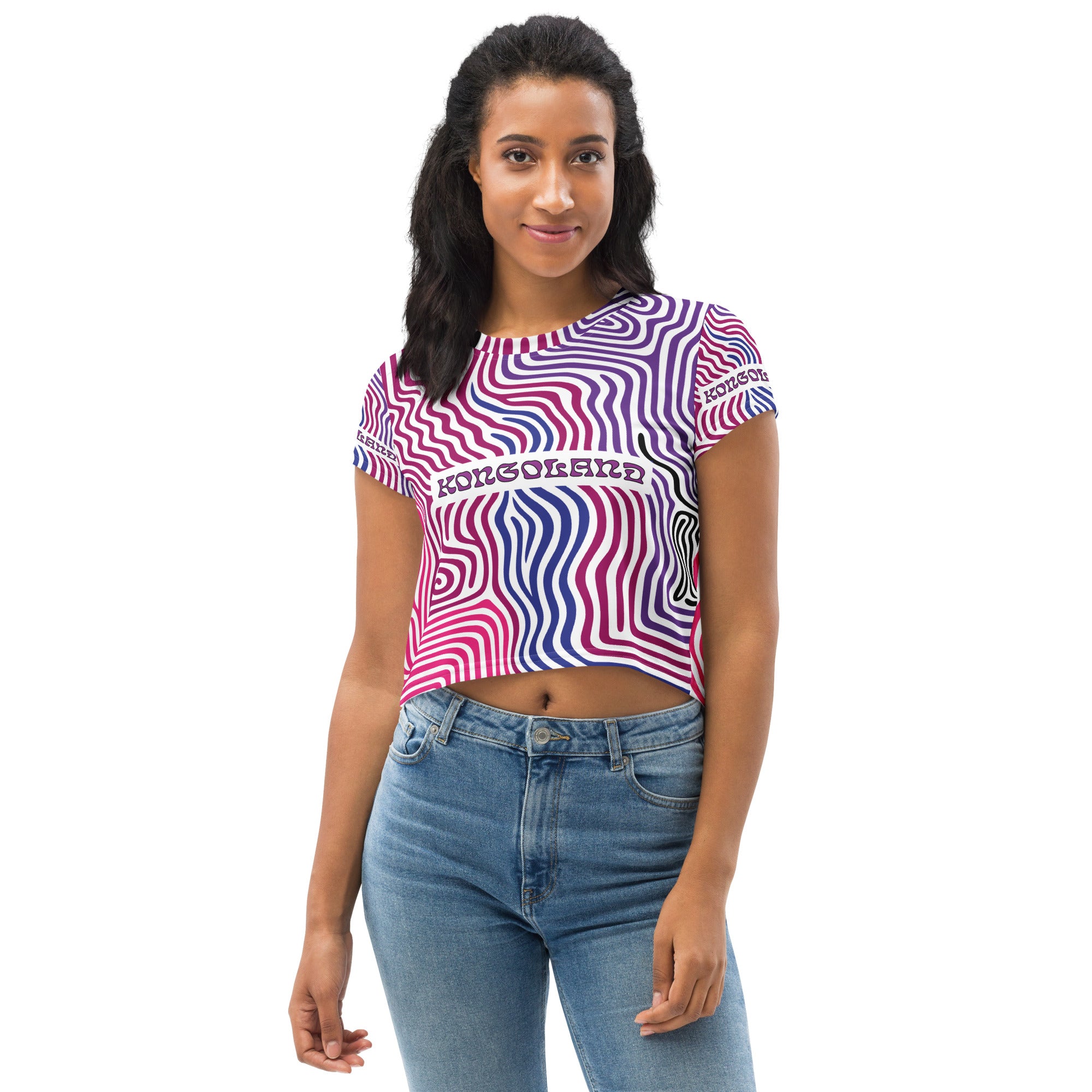 Kongoland Crop-Top T-shirt with all-over print