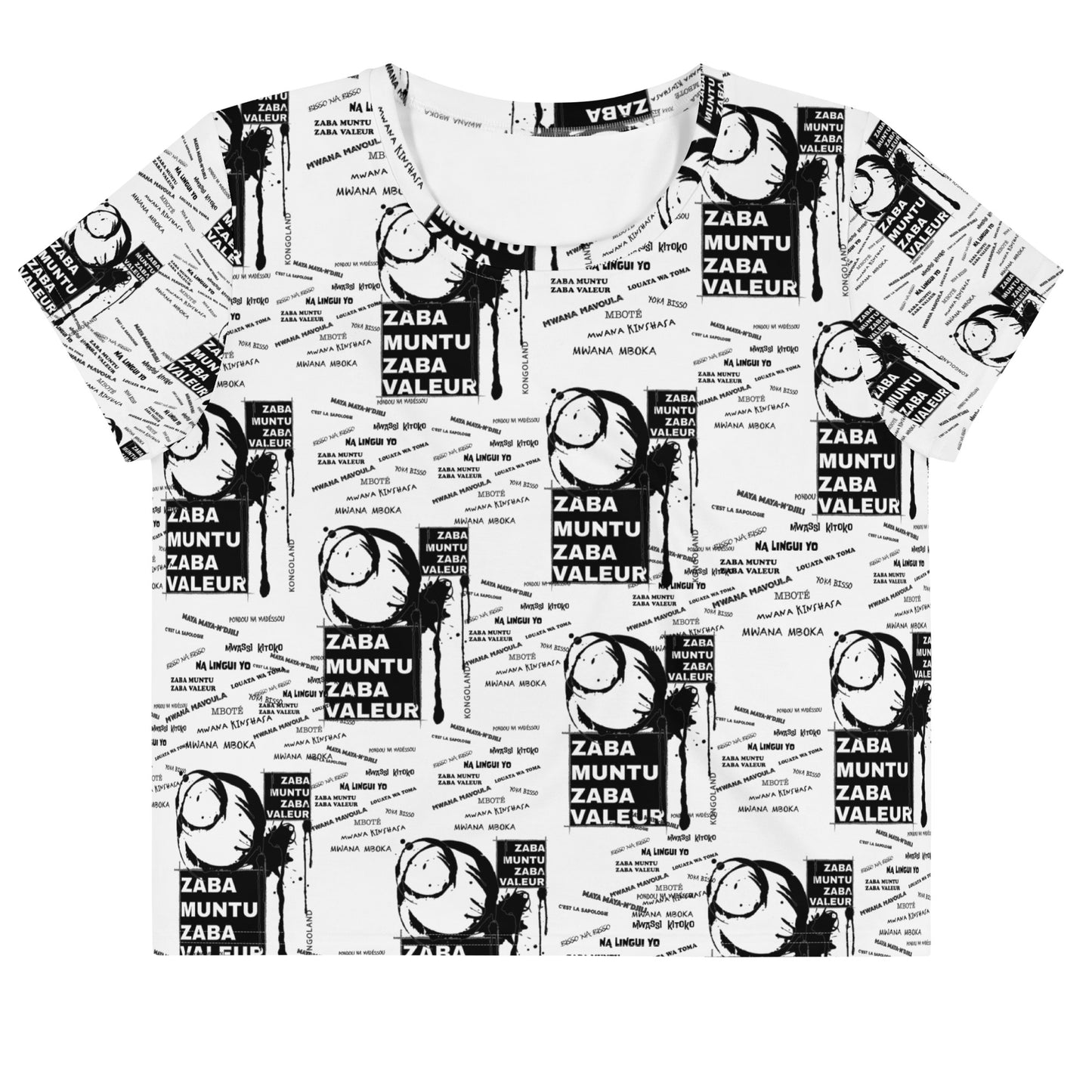 Kongoland ZMZV All Over Print Crop-Top T-Shirt