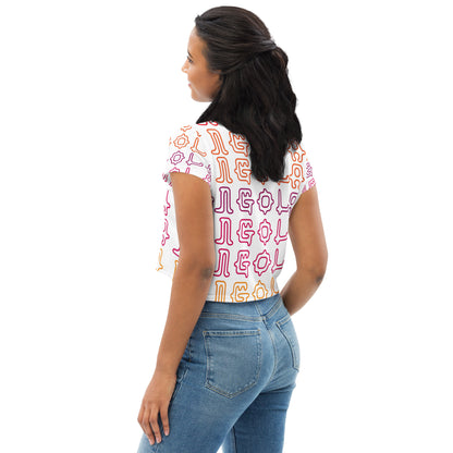 Kongoland Crop-Top T-shirt with all-over print