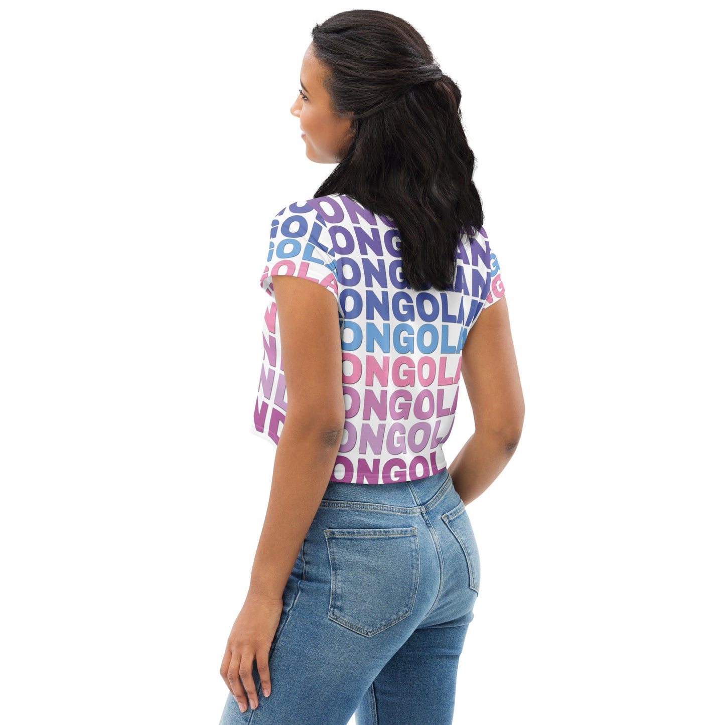 Kongoland Crop-Top T-shirt with all-over print