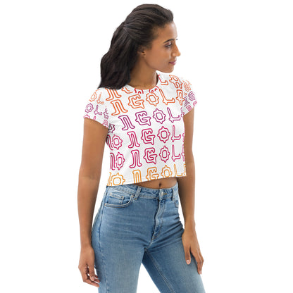 Kongoland Crop-Top T-shirt with all-over print