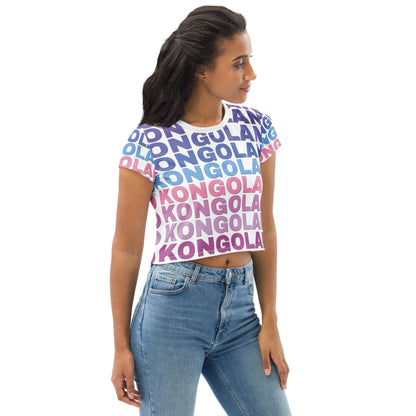 Kongoland Crop-Top T-shirt with all-over print