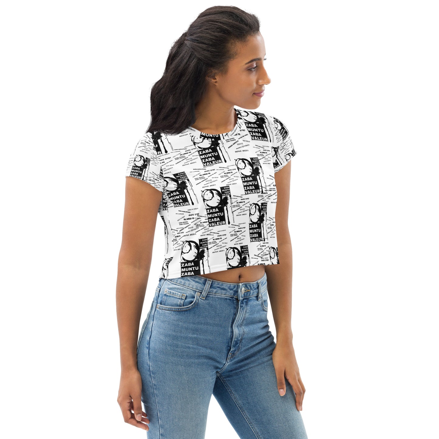 Kongoland ZMZV All Over Print Crop-Top T-Shirt