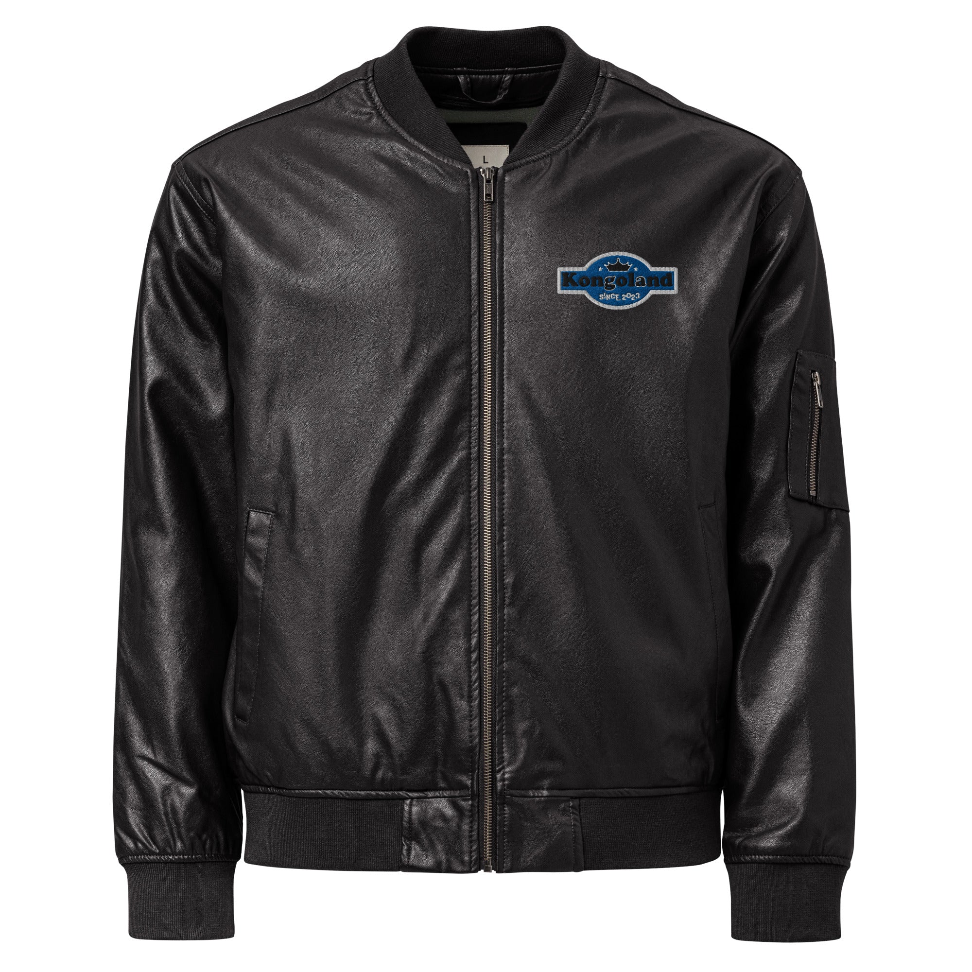 Veste Bomber Kongoland en Similicuir Brodé