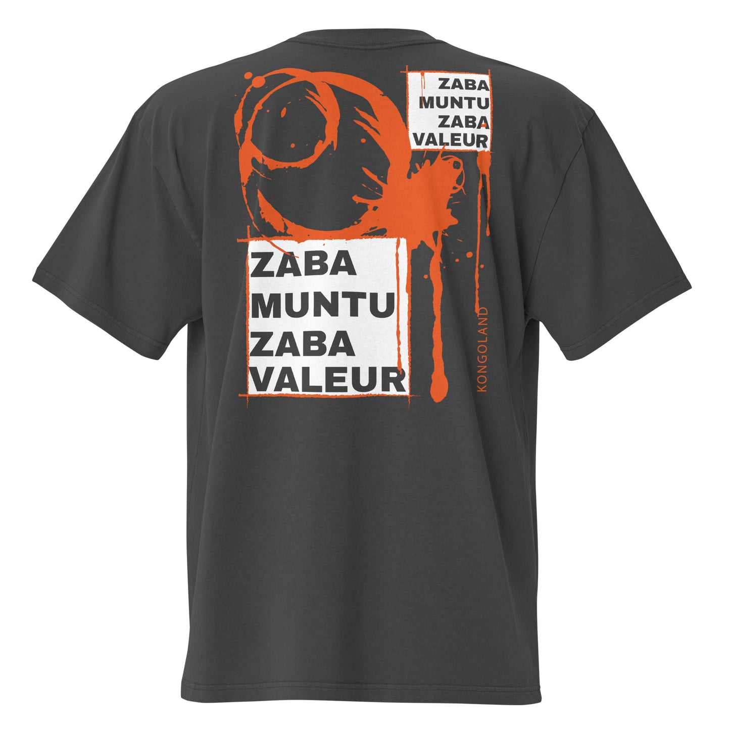 T-shirt Kongoland ZABA MUNTU ZABA VALEUR oversize délavé