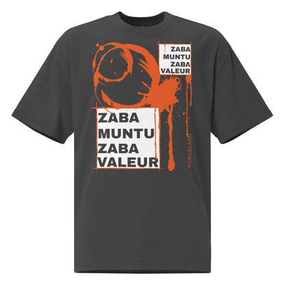 T-shirt Kongoland ZABA MUNTU ZABA VALEUR oversize délavé