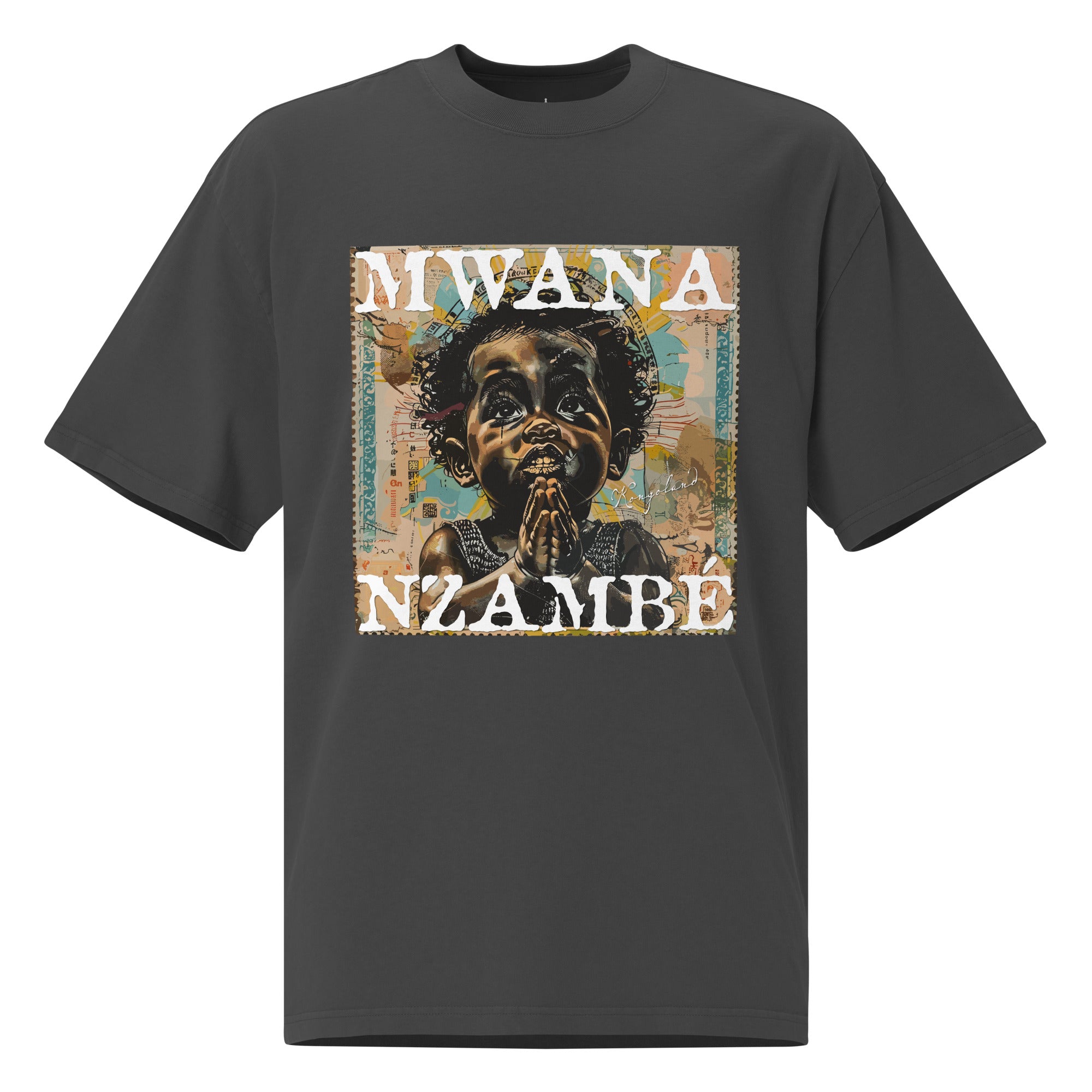 Washed MWANA NZAMBÉ oversized Kongoland t-shirt