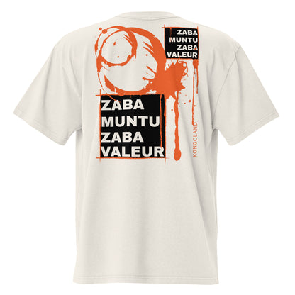 T-shirt Kongoland ZABA MUNTU ZABA VALEUR oversize délavé