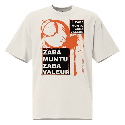 T-shirt Kongoland ZABA MUNTU ZABA VALEUR oversize délavé