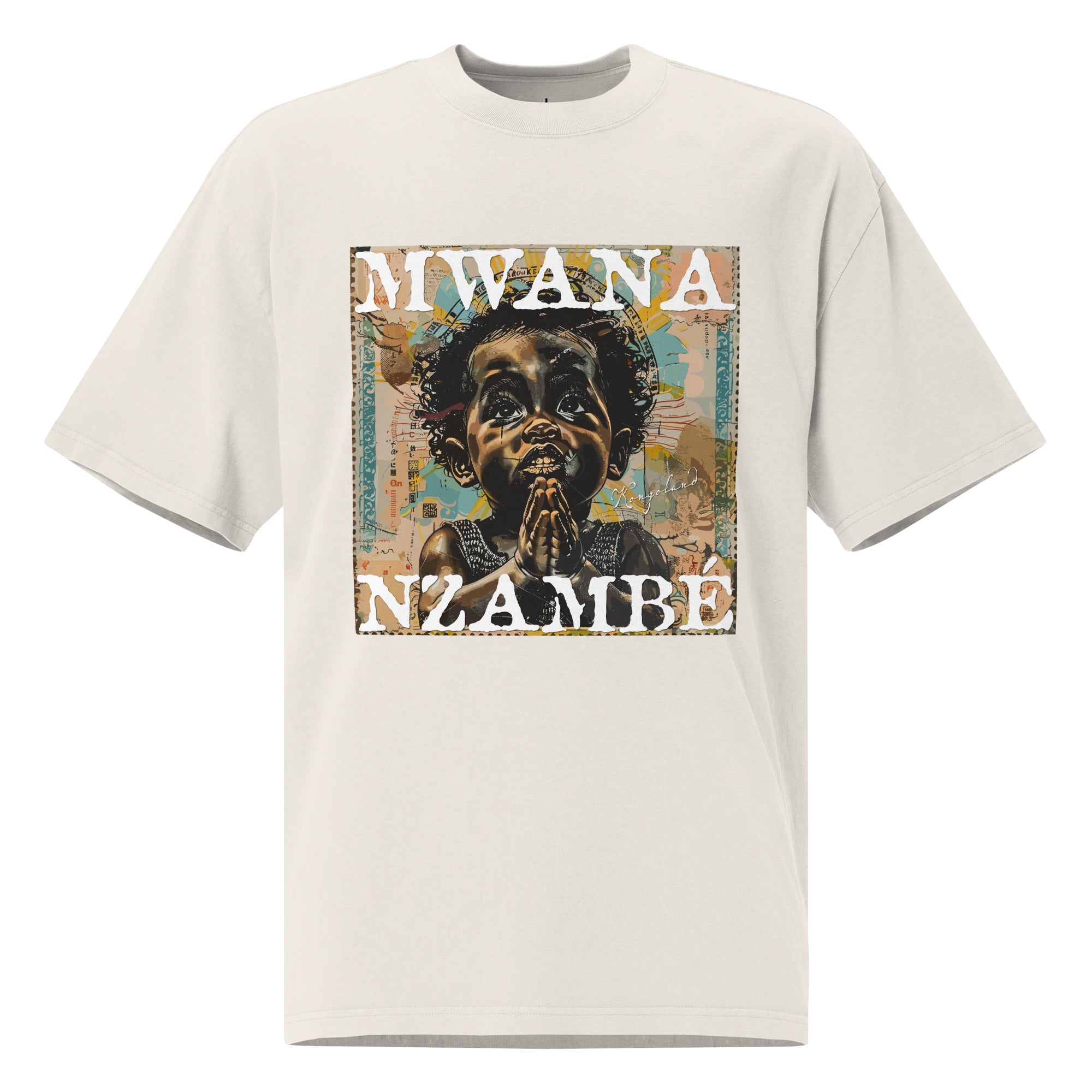 Washed MWANA NZAMBÉ oversized Kongoland t-shirt