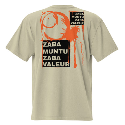 T-shirt Kongoland ZABA MUNTU ZABA VALEUR oversize délavé