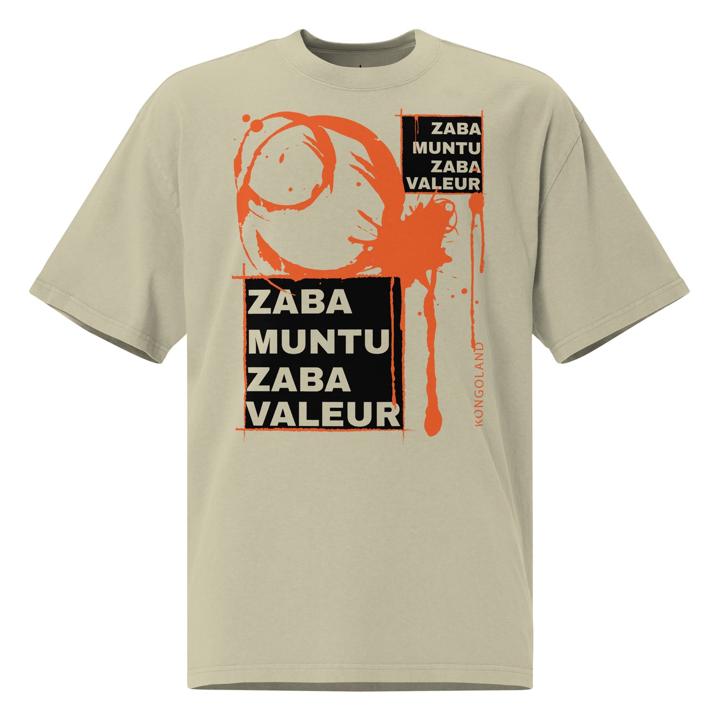 T-shirt Kongoland ZABA MUNTU ZABA VALEUR oversize délavé