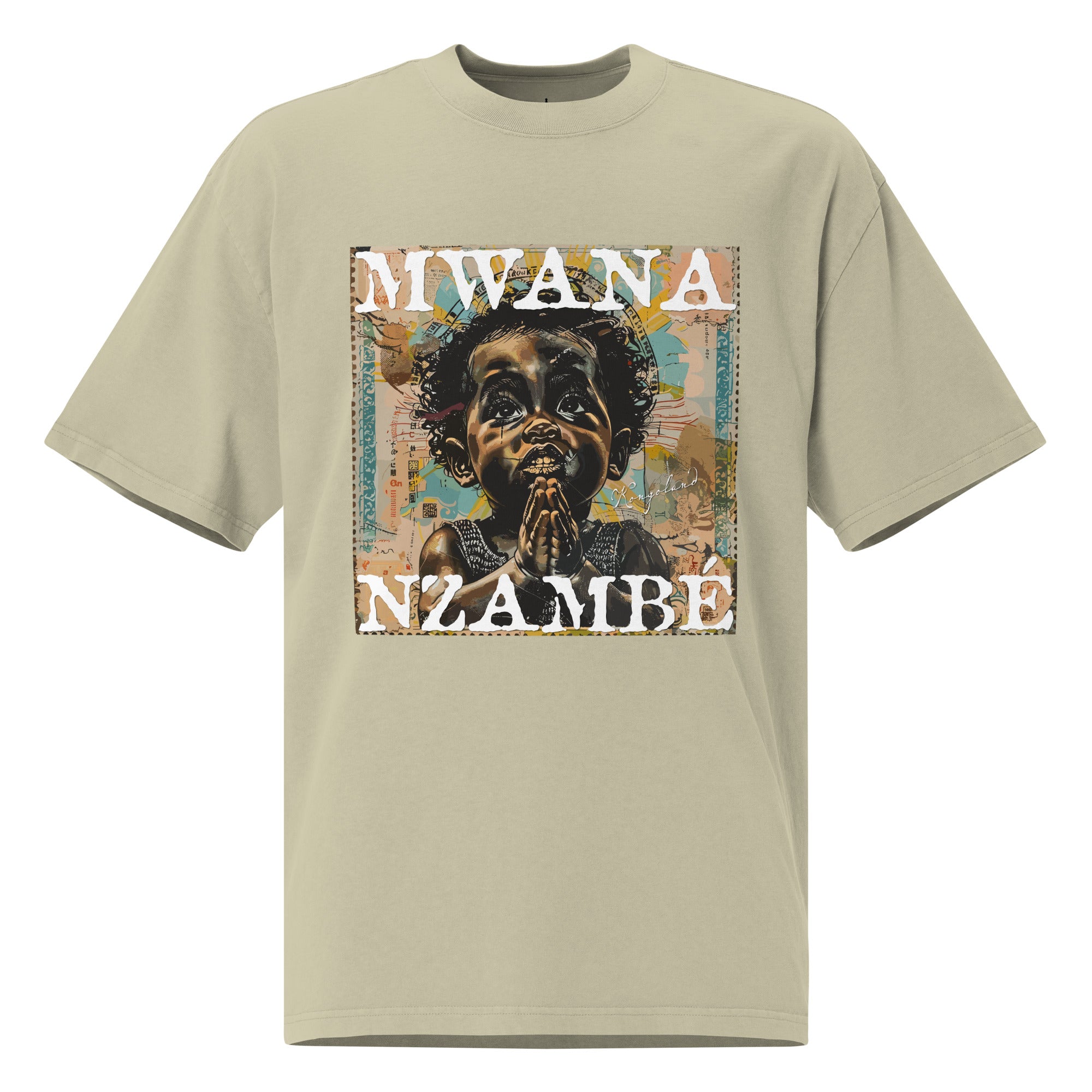 Washed MWANA NZAMBÉ oversized Kongoland t-shirt