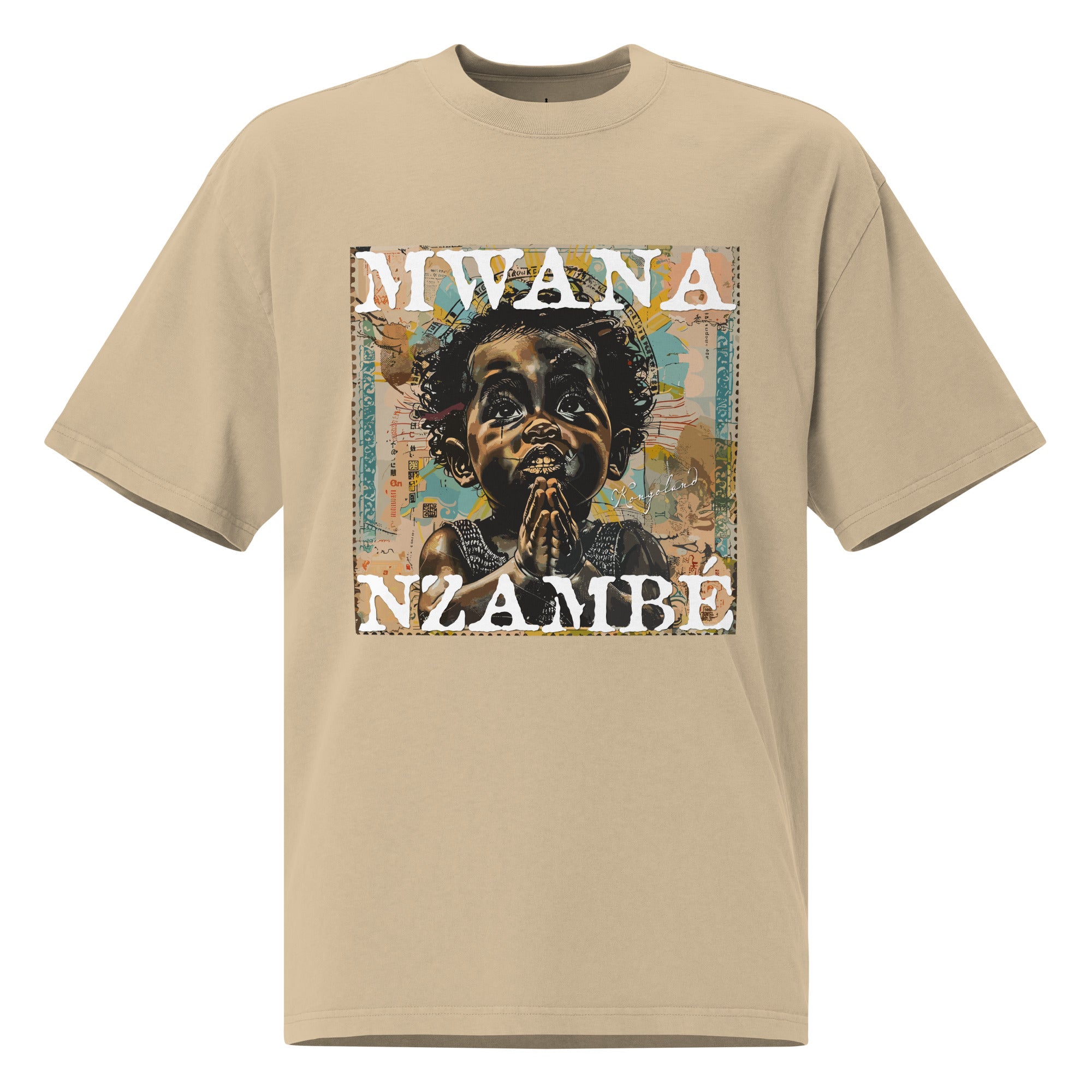 Washed MWANA NZAMBÉ oversized Kongoland t-shirt