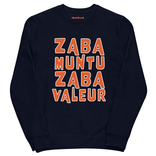 Sweatshirt Kongoland ZABA MUNTU ZABA VALEUR éco-responsable unisexe