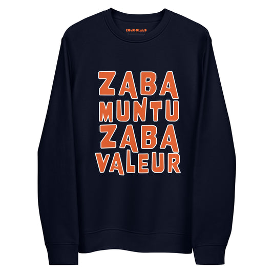 Sweatshirt Kongoland ZABA MUNTU ZABA VALEUR éco-responsable